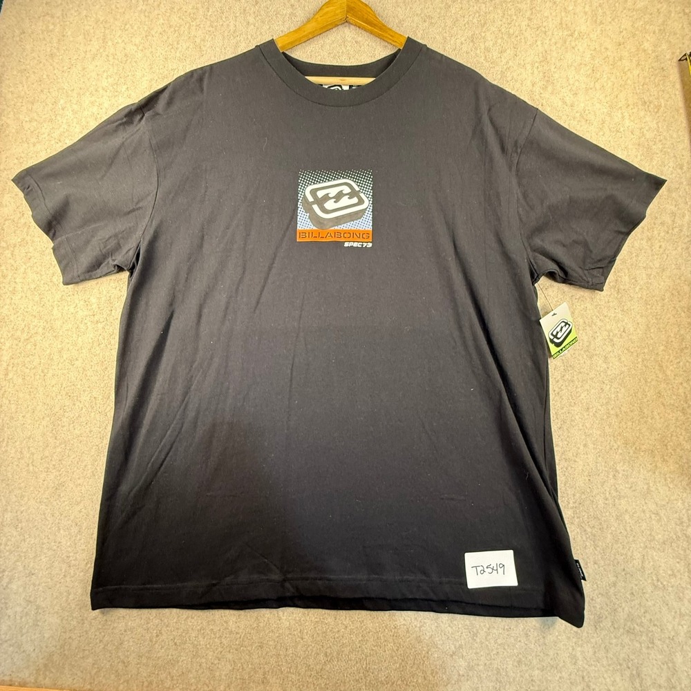 NWT Billabong Spec 73 Graphic T-Shirt Mens XL Black Short Sleeve Surf Skate